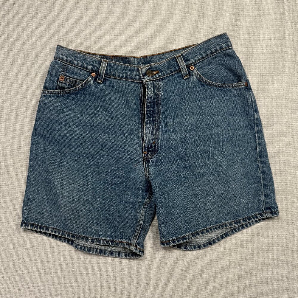 Vintage Levi's 950 Relaxed Fit Jean Shorts Cotton High Rise Medium‎ Wash Size 13